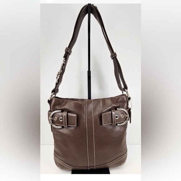 Coach Chocolate Brown Leather Shoulder Bag - Picture 1 of 16